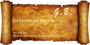 Gottstein Berta névjegykártya